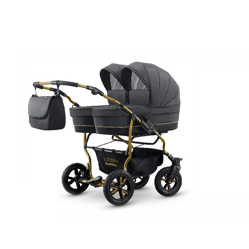 Количка за близнаци Mikado, GoldStar, 2в1, 11 Тъмносиво